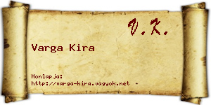 Varga Kira névjegykártya